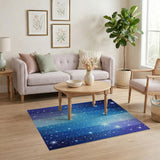 Starry Blue Gradient Stripe Area Rug