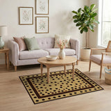 Distressed Vintage Polka Dot Beige Area Rug