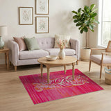 Bold Pink Tiger Stripe Area Rug