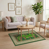 Vibrant Green Gecko Persian Area Rug