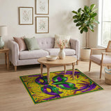 Mardi Gras Masks and Feathers Area Rug
