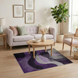 Purple Purple Geometric Wave Area Rug