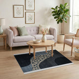 Abstract Leopard Wave Navy Area Rug