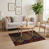 Opulent Red Floral Damask Area Rug