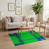 Green Geometric Modern Vibrant Green Grid Geometric Area Rug