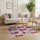 Sparkly Pink Cowboy Boots Pattern Area Rug