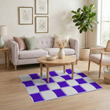 Purple Purple Fluid Waves Abstract Area Rug