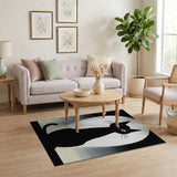 Mystical Black Cat Moon Silhouette Rug