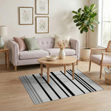 Bold Black White Striped No. 14 Area Rug