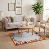 Playful Cartoon Cats Paws Border Rug