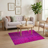 Geometric Modern Vibrant Pink Geometric Grid Area Rug
