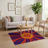 Radiant Sunburst Abstract Area Rug