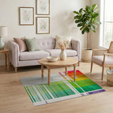Multi-color and Patterns Vibrant Multi-Color Stripe Geometric Area Rug