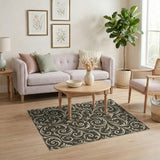 Ornate Grey Acanthus Floral Area Rug