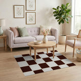 Brown Checkerboard Area Rug