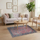 Rose Pink Persian Medallion Area Rug