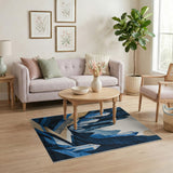 Crystal Peaks Mountain Valley Blue Rug