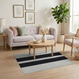 Stripe Bold Black White Vertical Stripe Rug