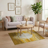 Radiant Gold Geometric Sun Area Rug