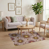 Pink Gold Starburst Area Rug