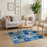 Blue Alphabet Kids Learning Rug