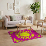 Ornate Sunburst Pink Area Rug