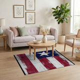 Multi-color and Patterns Distressed Texas Lone Star Flag Area Rug