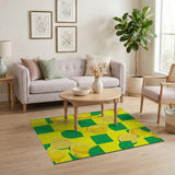 Vibrant Lemon Slice Fruit Pattern Yellow Area Rug