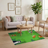 Multi-color and Patterns Playful Cartoon Jungle Animals Kids Rug