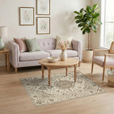 Traditional Persian Beige Persian Floral Medallion Area Rug