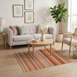 Warm Orange Horizontal Stripe Woven Rug