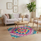 Boho Chic Vibrant Mandala Boho Area Rug