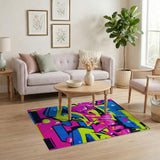 Neon Graffiti Area Rug