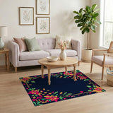 Vibrant Multi-Color Floral Border Rug