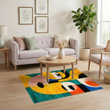 Abstract Geometric Faces Area Rug