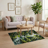 Lush Forest Stream Watercolor Area Rug