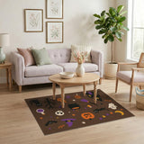 Halloween Icons Brown Kids Cartoon Rug