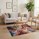 Fiery Sunset Swirls Abstract Area Rug