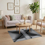 Geometric Modern Black White Geometric Triangle Area Rug