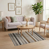 Modern Brown Tan Striped Area Rug