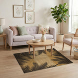 Palm Silhouette Tan Woven Area Rug