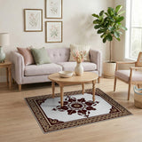 Ornate Gold Border Persian Medallion Rug