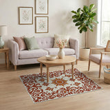 Ornate Red Floral Medallion Persian Rug