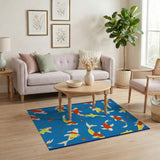 Turquoise Koi Fish Area Rug