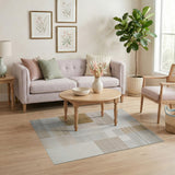 Minimalist Beige Block Geometric Area Rug