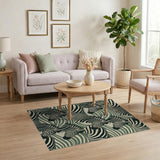 Green Zebra Wave Area Rug