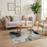 Modern Overlapping Circles Area Rug
