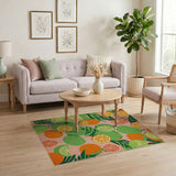 Vibrant Citrus Fruit Area Rug in Pink