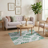 Green Leaf Pattern Area Rug