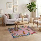 ODIKA Colorful Caterpillar Garden Washable Area Rug - Non-Slip Low Pile Kids Decor